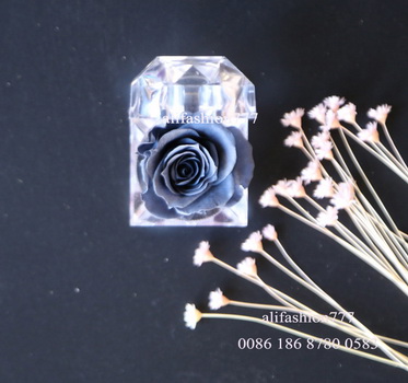 Preserved rose in Crystal Ring Box-12
