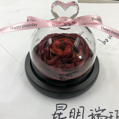 Preserved Peony Flowers in Glass Dome-04